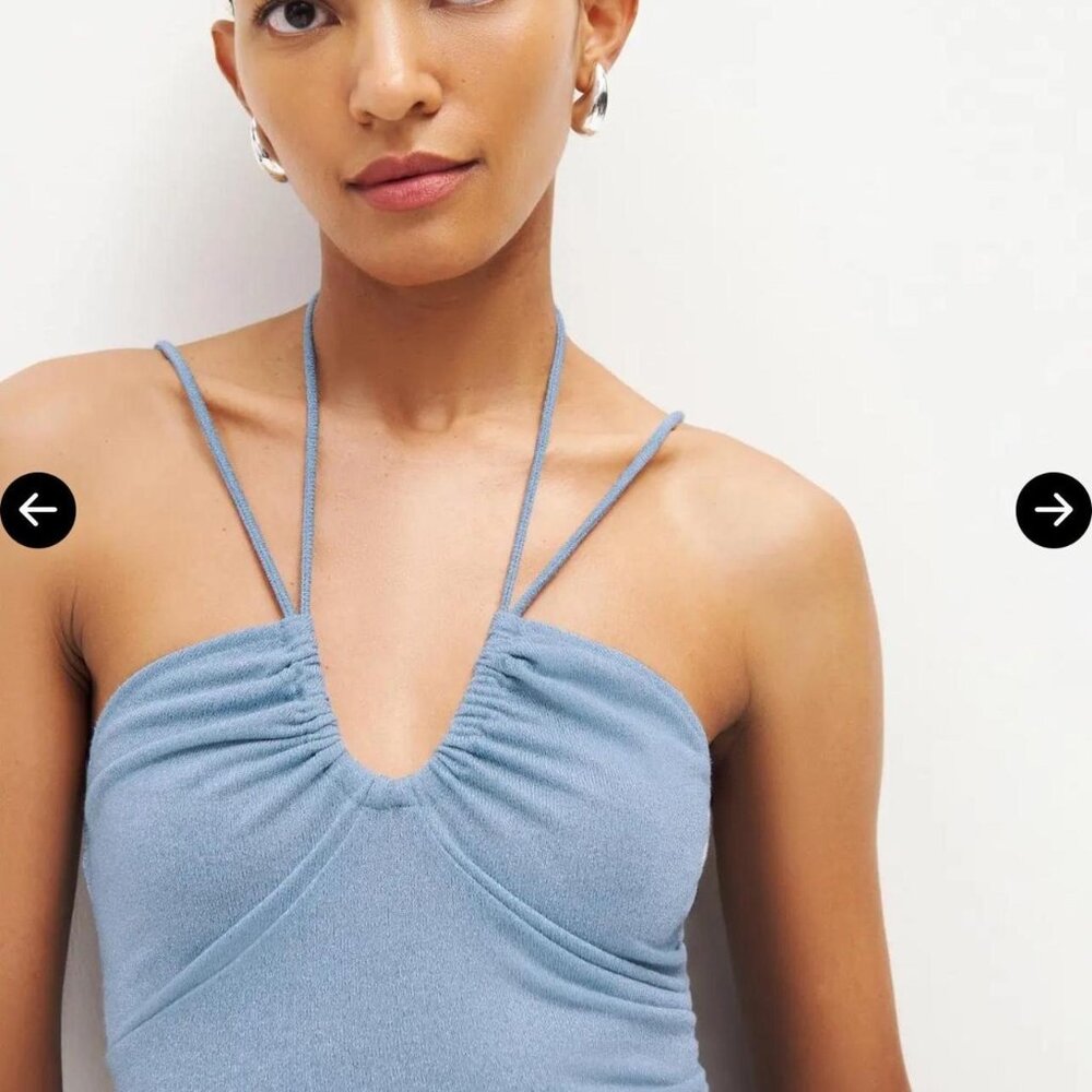 Reformation Strapy Tank Top – Light Blue | Size S